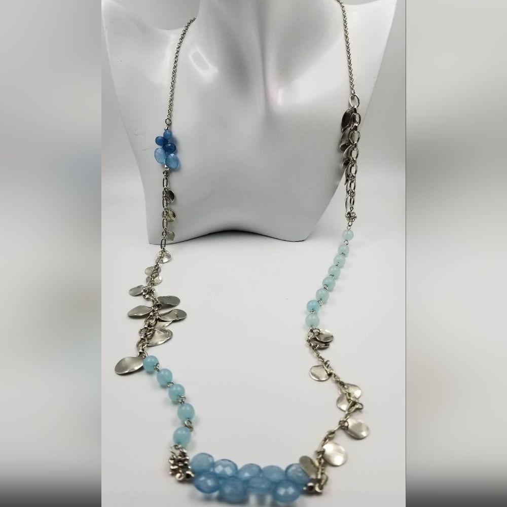 Blueberry falls long draping flow necklace